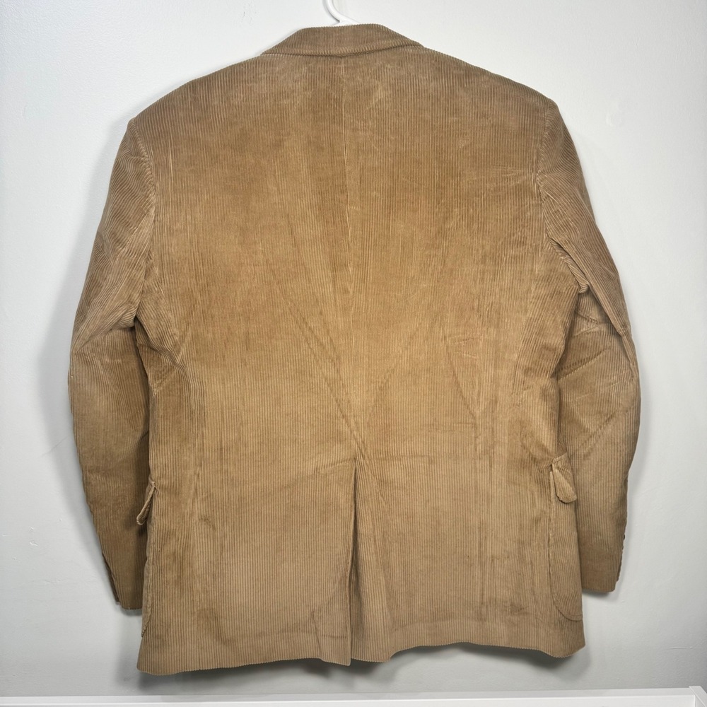 Vintage Men's Tan Corduroy Blazer Jacket 44R Academia Classic Grandpa Two Button - Picture 5 of 8